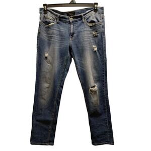 Banana Republic Factory Women's Size 27/4 Girlfriend Jean Mid-Rise Distressed